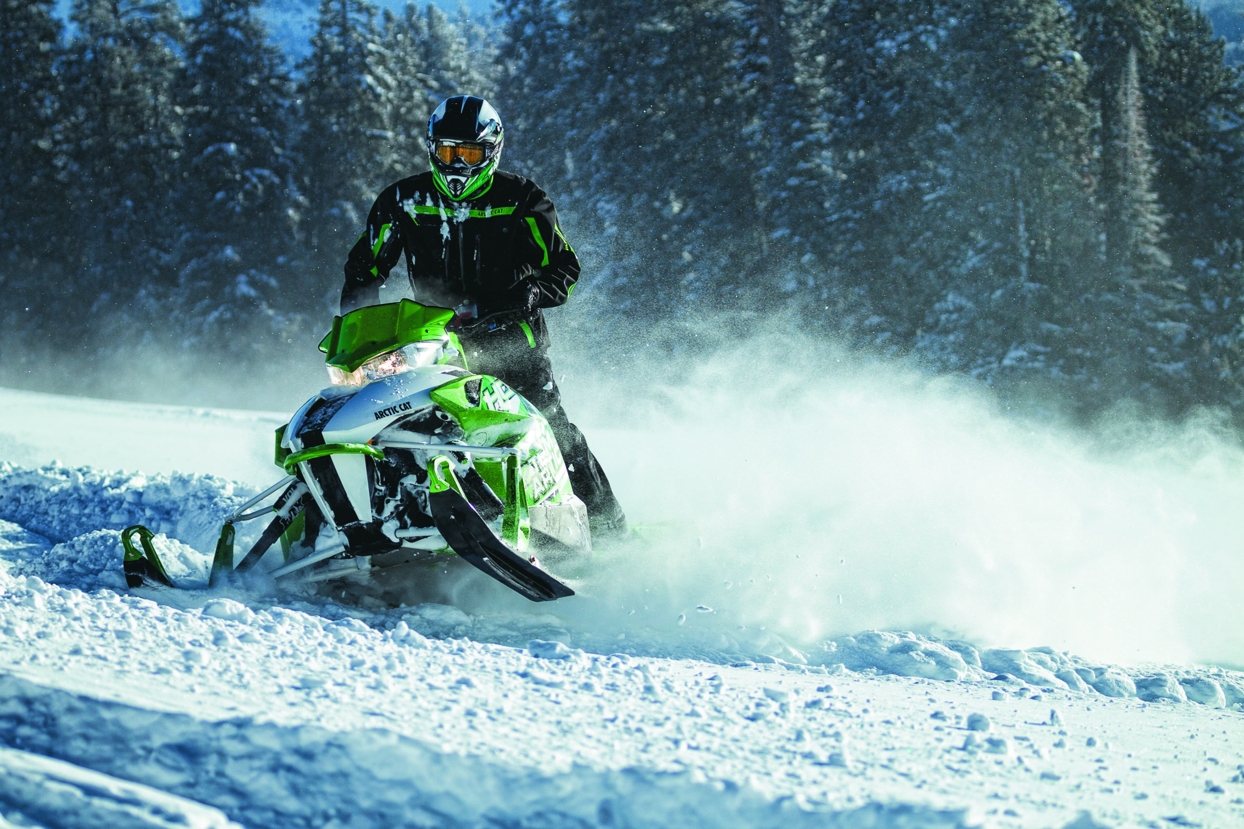 Снегоход Polaris 800 в лесу